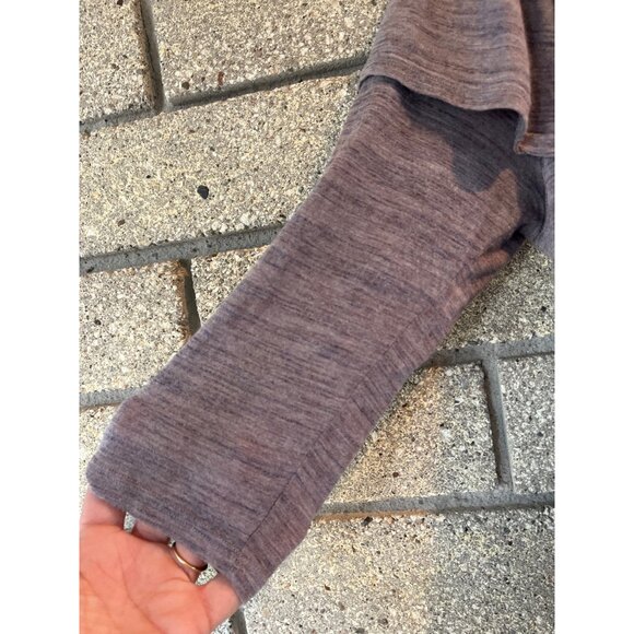 Dolan Left Coast Collection Ruffled Off-Shoulder Top Heather Gray Size S 3/4 Sle - Picture 3 of 7